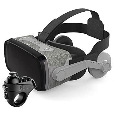 Imagem de Óculos VR Fone de ouvido de realidade virtual para jogos em 3D VR e filmes em 3D VR Pupila ajustável Anti Bluelight Eye Care System VR Goggles com cabo de controle remoto para smartphones Android e iOS (A)