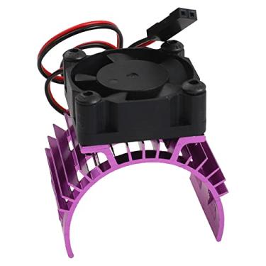 Imagem de Share Goo Alloy Heat Sink Heatsink with 5V Cooling Fan for 1/10 Car 540 550 3650 Size Brushless Engine Motor RC Car Truck Buggy Crawler (Purple)