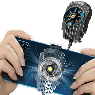 Imagem de TRGGBH Cooler de celular para jogos, ventilador de resfriamento de telefones celulares pretos, radiador de smartphone silencioso, para todos os tipos de celular de 4,7 a 7,5 polegadas para streaming,