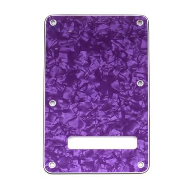 Imagem de Musiclily 6 Furos Escudo Traseiro Back Plate para Guitarra Fender EUA/Mexicana Made Stratocaster Standard Estilo Moderno,4 Camadas Roxa Perolado