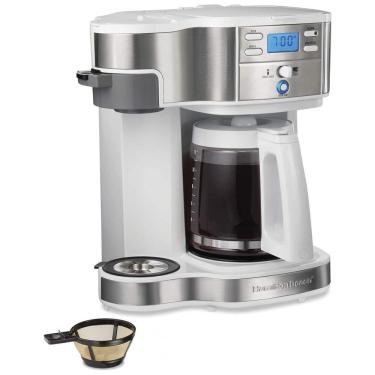 Imagem de Cafeteira Elétrica Programável Reservatório 1.8L com Tela LCD, 950W, Branca, 110v, HAMILTON BEACH 49933, Branco