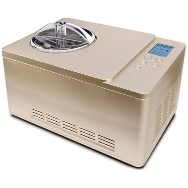 Imagem de Sorveteira Elétrica 2 Litros Tigela Aço Inoxidável Função de Iogurte, 110v, WHYNTER ICM 220CGY, Dorado