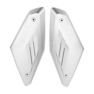 Imagem de GRCFUMO 2PCS Tampa de entrada de ar de motocicleta, cobertura de fada de entrada de ar, painel lateral da motocicleta, tampa do duto de entrada de ar para CB650R 2019 2020 2021 (Prata)