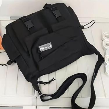 Imagem de Bolsa de Mensageiro Estilo Japonês Grande Capacidade Saco Casual Lona 