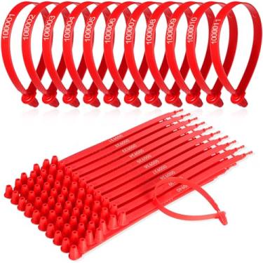 Imagem de Nuanchu 500 peças de vedação de plástico para extintores de incêndio, etiquetas de segurança em branco, laço de vedação de caminhão de reboque autotravante, 250 mm de comprimento para caminhão