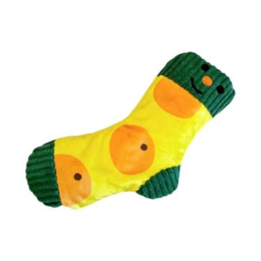 Imagem de Baoblaze Brinquedo de pelúcia para cachorro, brinquedo que range, esconde-esconde, interativa, meias de pelúcia macias e engraçadas para animais de, Laranja