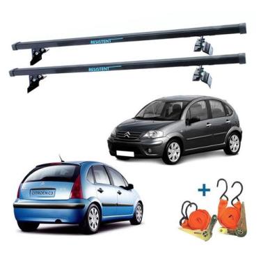 Imagem de Rack Teto Suporte Citroen C3 2002 Até 2012 + 2 Cinta Catraca - Rack De