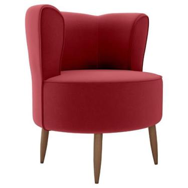 Imagem de Poltrona Decorativa Pes Palito Savana Veludo Milani Store, Vermelho