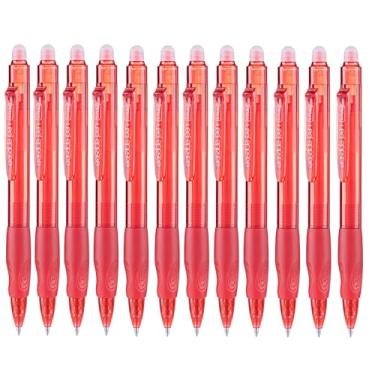 Imagem de Aozora Canetas apagáveis Click Fine Point Canetas de gel retráteis apagáveis de 0,7 mm para completar sudoku e palavras cruzadas, pacote com 12 (vermelha)