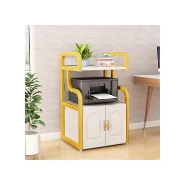 Imagem de Suporte para impressora Escritório de luxo rack armazenamento impressora ferro forjado sala estar prateleira piso estante elevado simples