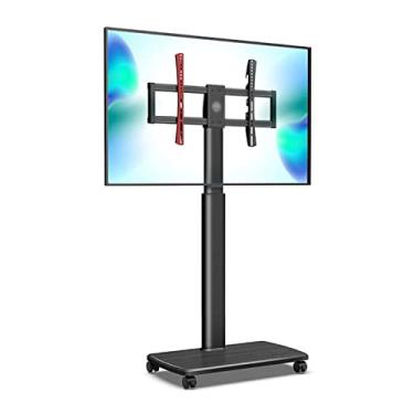 Imagem de Suporte para monitor de TV Suporte de TV Polia do chão ao teto Prateleira de TV 65/70/75 Suporte universal para TVs grande suporte de TV móvel (tamanho: latão)