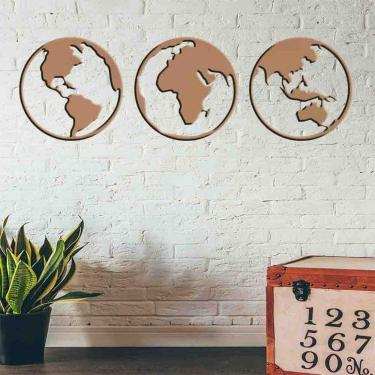 Imagem de Quadro Mandala Decorativo Mapa Mundi Vazado - Mdf 3Mm 002