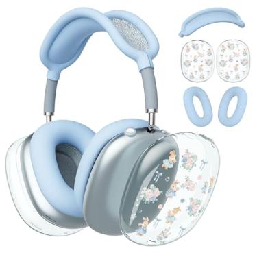 Imagem de BlHMCASE Capa de fone de ouvido para AirPods Max, capa de silicone azul para fones de ouvido para Apple AirPods Max