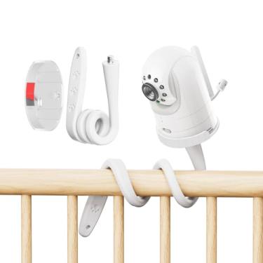 Imagem de honecumi Suporte para monitor de bebê compatível com sistema ótico infantil DXR-8 e DXR-8 PRO, suporte de câmera giratório de silicone flexível, suporte ajustável para monitor de bebê com pescoço de
