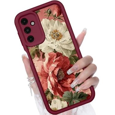 Imagem de CASBST Capa para Samsung Galaxy A36 5G, design criativo de flores para meninas e mulheres, capa de silicone líquido, moldura mais grossa à prova de choque e resistente a arranhões para Samsung A36