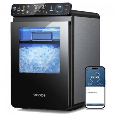 Imagem de Máquina de Gelo Nugget Ecosy Aço Inox com Painel Colorido, Controle APP, 20 kg/dia, Autolimpeza, IM-NS451B