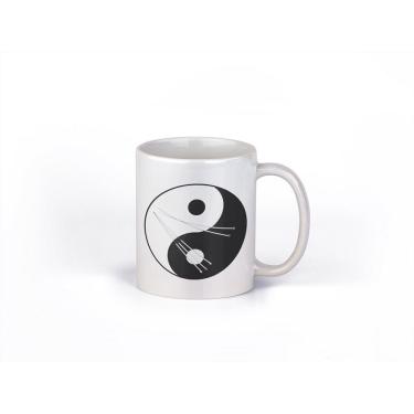 Imagem de Caneca ECF Yin Yang e Agulhas de Acupuntura Branca Porcelana 325ml