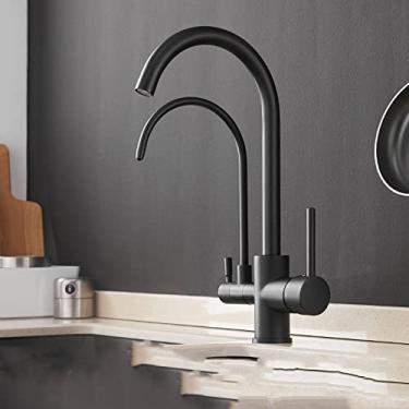 Imagem de Torneiras de cozinha para cozinha de parede guindaste para cozinha filtro de água torneira de três maneiras pia misturador torneira de cozinha, 0176 preto, China