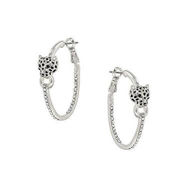 Imagem de Falari Brinco de argola de leopardo cristal com strass, Cristal
