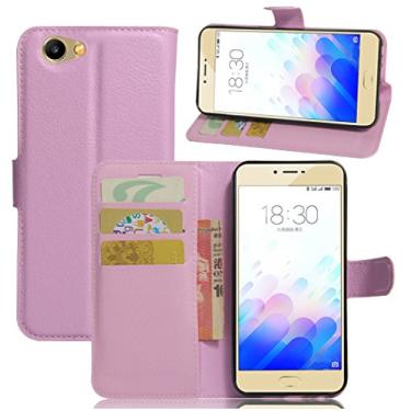 Imagem de Capa carteira MEIZU MX, capa carteira flip de couro PU premium com compartimento para cartão, suporte e fecho magnético [capa interna à prova de choque de TPU] Compatível com MEIZU MX