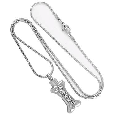 Imagem de YTIYT Colar de urna para cinzas, formato de osso de cão, aço inoxidável, cremação, lembrança, memorial, pingente, urna de animal de estimação, Aço inoxidável, não conhecido