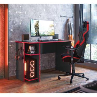 Imagem de Mesa P/ Escritório E Gamer - Palladium Decor Cor Vermelho