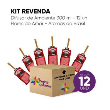 Imagem de Kit Revenda Difusor Flores Do Amor 300 ml -12 UN - Tropical Aromas