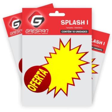 Imagem de Cartaz para Marcação SPLASH Oferta Pequeno 130X93MM Amarelo - Pacote c