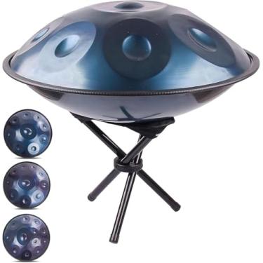 Imagem de Instrumento Handpan de aço, tambores Handpan de 22 polegadas 432 Hz/440 Hz para cura sonora, meditação e ioga, tambor panorâmico manual de 9/10/12 notas com marretas de suporte de tambor, bo