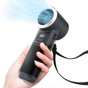 Imagem de Ventilador turbo portátil portátil, bateria recarregável de 5000 mAh, resfriamento máximo de 20 horas, 5 velocidades de até 11000 RPM, design giratório, ventilador de bolso pessoal 4 em 1 com cordão