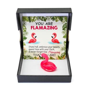 Imagem de tiangqiwoole Positive Moo Gift Cute Little Cow Pocket Hug Best Friend Gift for Women Inspirational & Funny Cheer Up Small Novelty for Her Birthday Friendship Stress Relief Encouragement (flamingo)