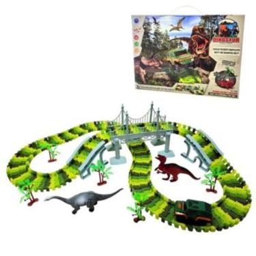 Imagem de Pista de Corrida Dinossauro Dony Toys 192 Pecas com Carrinho a Pilha e Acessorios Brinquedo Infantil Recreativo