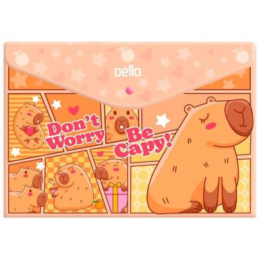 Imagem de Envelope plástico com botão A4 Be Capy Laranja 0018.10 Dello