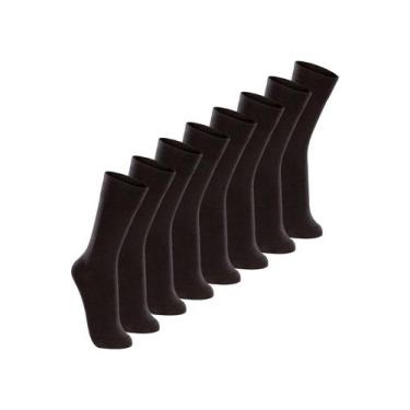 Imagem de Kit com 8 Pares de Meias Casual Lupo 1210-201, Preto, 37-44