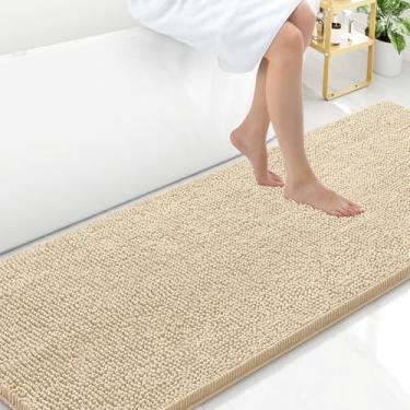 Imagem de Arotive Tapetes de banheiro 70 x 24, tapetes de banho de chenille felpudos absorventes extramacios, laváveis na máquina, tapetes de banho antiderrapantes para banheiro, banheira e chuveiro, acessórios