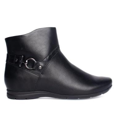 Imagem de Bota Feminina Comfortflex Cano Curto Preto, Preto, 34