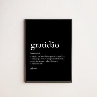 Imagem de Quadro Decorativo Definição De Gratidão 33X24Cm - Com Vidro - Quadros 
