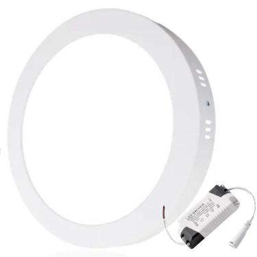 Imagem de Painel Plafon 12W Luz Led Redondo Sobrepor 6500K Branco Frio