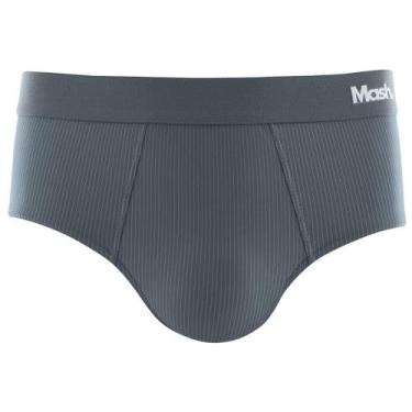 Imagem de Cueca Slip Risca de Giz Mash Masculina Microfibra Elástico, Cinza médi