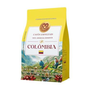 Imagem de Café Torrado e Moído Regiões do Mundo Colômbia Pacote 250g - 3 Coraçõe