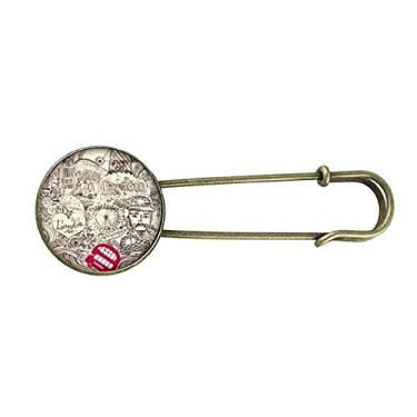 Imagem de Broche de metal retrô British Bus London Eyes Big Ben UK