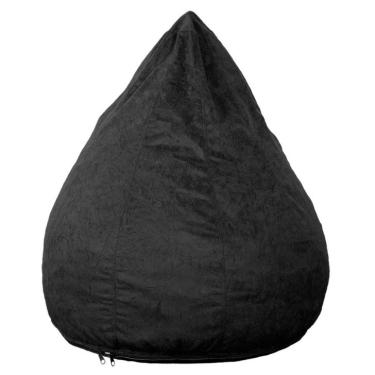 Imagem de Puff Confort Pera Suede Preto 90 cm