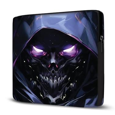 Imagem de Pasta Maleta Capa Case Para Laptop Notebook Compatível com MacBook, Dell, Samsung, Acer UltraBook, 15,6" Caveira Roxa