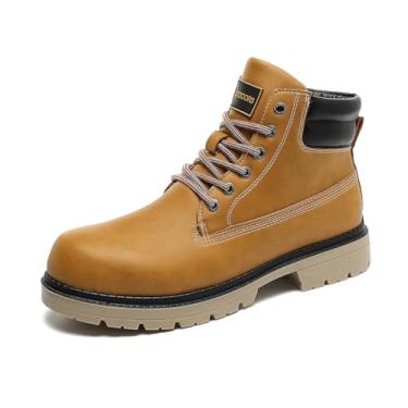 Imagem de JSWEI Botas de caminhada masculinas e femininas confortáveis e casuais Chukka – Oxford e Derby para uso ao ar livre, impermeável, leve, resistente ao cadarço até o tornozelo, Marrom, 11 Women/9 Men