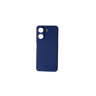Imagem de Capa Veludo + Pelicula 3D Compatível Para Xiaomi Poco C65 - DB, Azul-m