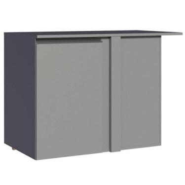 Imagem de Balcão de Canto Armário de Cozinha 1 Porta Suspenso Cinza Nice Madesa,