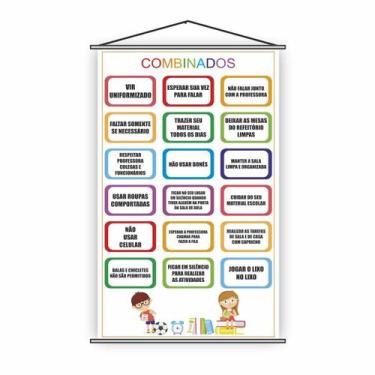 Imagem de Banner Pedagógico Escolar - Combinados 120X65Cm - Plimshop