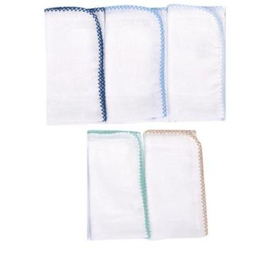 Imagem de Kit 5 Fraldinha Pano de Boca  Bebe C/ Croche Enxoval 100% Algodão 32CM
