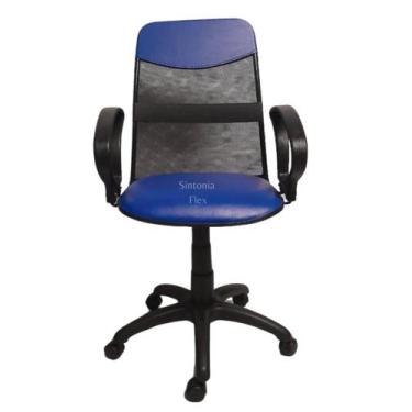 Imagem de Cadeira Diretor Tela Giratória Faixa E Braço Fixo Corano - Sintonia Fl