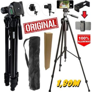 Imagem de Tripé Câmera Profissional 1,80M Universal Suporte Smartphone - Leffa S